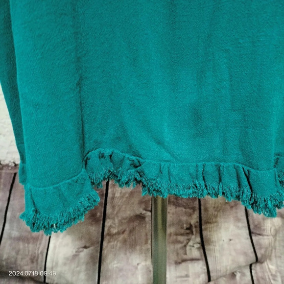 UMGEE SZ MEDIUM TEAL BOHO BEACH HIPPIE VIDE SHIFT DRESS - Picture 3 of 11